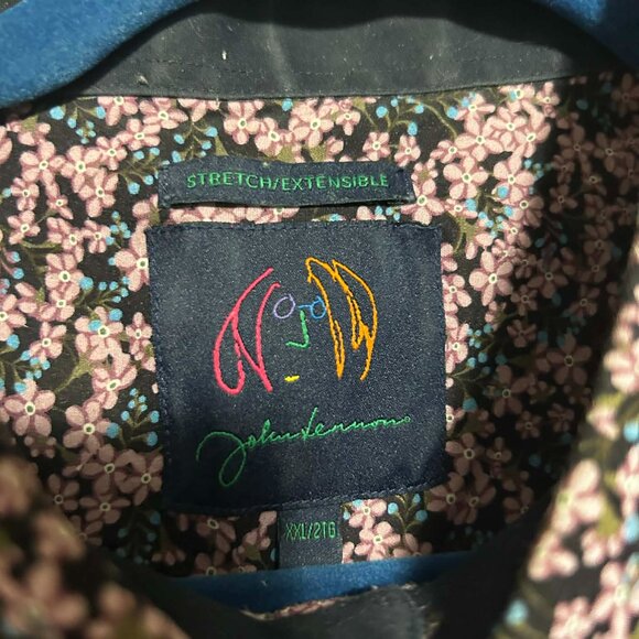 John Lennon by English Laundry Floral Button-Up Shirt XXL Stretch Purple Floral - Picture 6 of 8